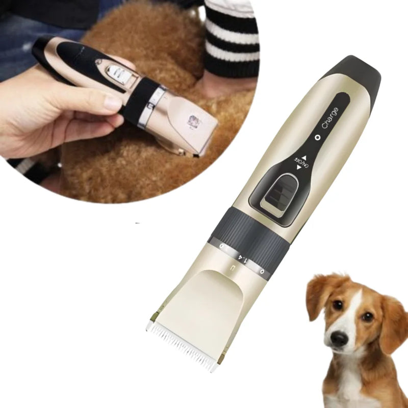 Máquina De Tosa Profissional Recarregável Cães Gatos Pet Cor Dourado