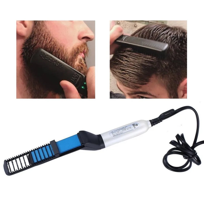 Modelador Elétrico Multifuncional Masculino – Pente Alisador de Cabelos e Barba