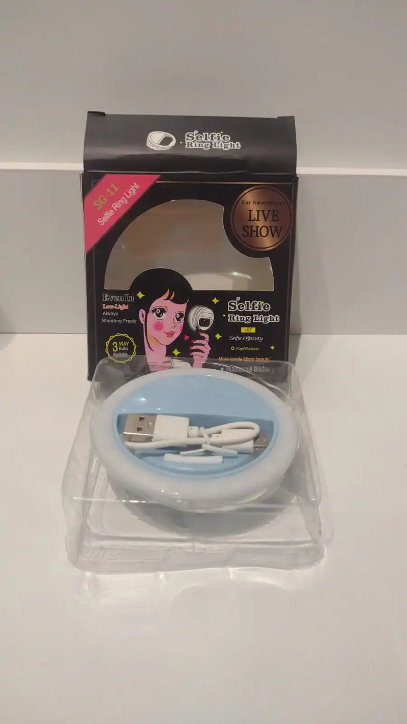 Ring Light para celular com carregamento usb fácil uso