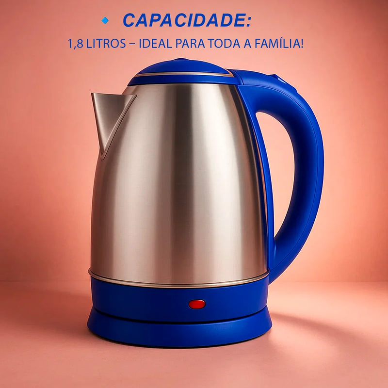 Chaleira Elétrica Inox 1.8L 1100W – 110V ou 220V (Colorida)