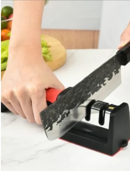 Afiador Profissional de Facas em Aço Inox com 3 Estágios de Afiação – 21,5 x 5,8 x 5,1 cm