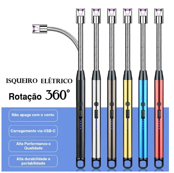 Isqueiro Eletrônico Recarregável USB para Churrasqueira – Neverdie Store
