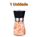 Kit com 2 Moedores para Temperos, Sal, Pimenta e Especiarias em Vidro e Inox