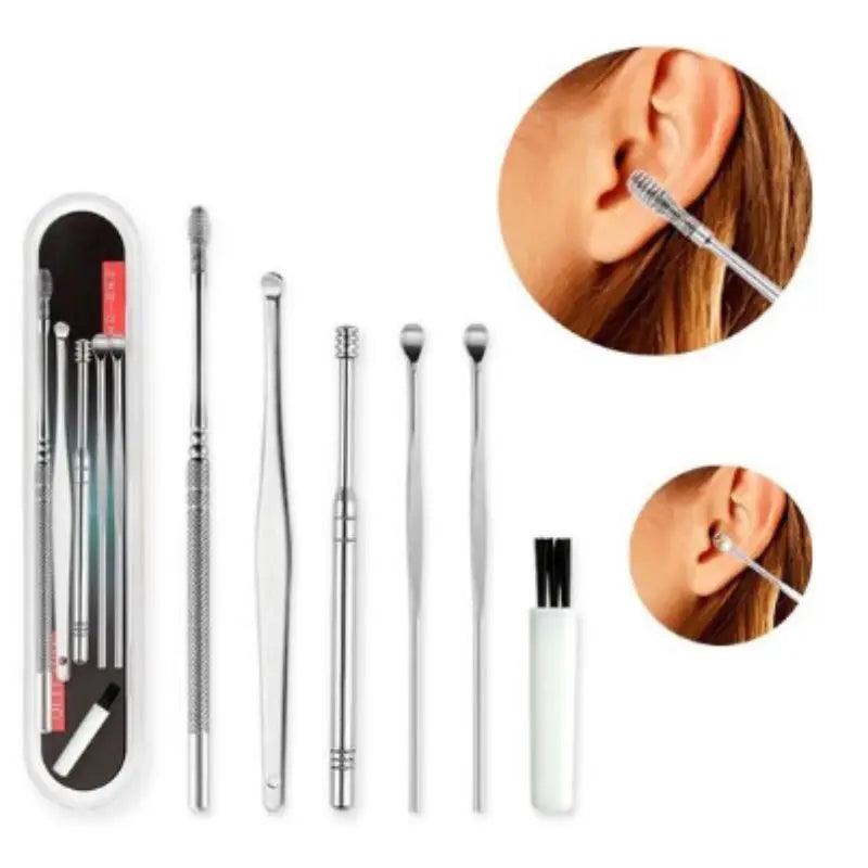 Kit com 6 Peças para Limpeza de Cera de Ouvido – Removedor e Limpador Auricular