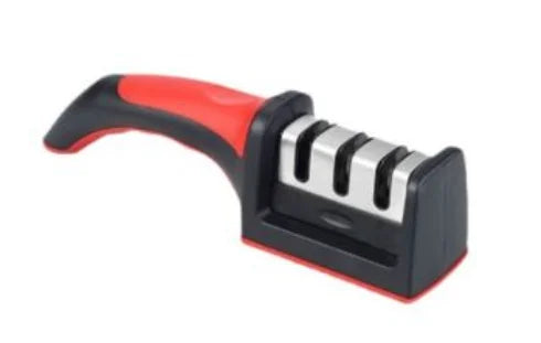Afiador Profissional de Facas em Aço Inox com 3 Estágios de Afiação – 21,5 x 5,8 x 5,1 cm