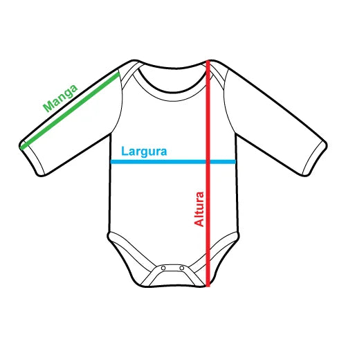 Body Bebê Manga Longa com Bordado 3D