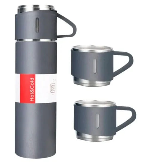 Garrafa Térmica 500ml Com Xícara Café Chá a Vácuo Inox Com 3 Xícaras Vacuum Flask Set 500ml Várias Cores Embalagem Presente