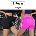 2 Peças, Calças Legging Femininas para Yoga com Controle de Barriga e Glúteos, Cintura Alta, Shorts de Academia para Corrida