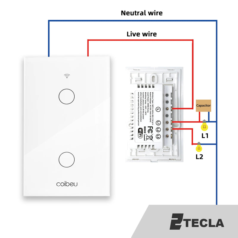Interruptor Inteligente WiFi – Sem Neutro, Compatível com Alexa, Alexia e Tuya, Interruptor Touch, Controle Remoto – Brasil  Tomada Inteligente WiFi