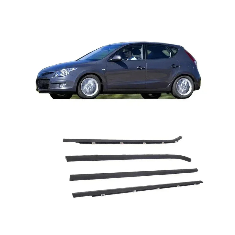 Borracha Externa de Vedação do Vidro – Hyundai i30 (2008–2011) | Kit com 4 Peças
