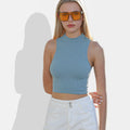 Top Cropped Tailor - Regata Feminina Tricot em Cor Lisa