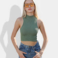 Top Cropped Tailor - Regata Feminina Tricot em Cor Lisa