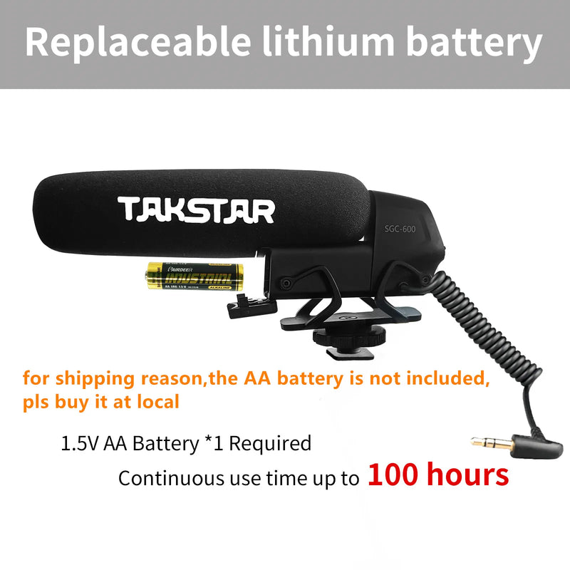 Microfone Shotgun Takstar SGC-600 para Câmera