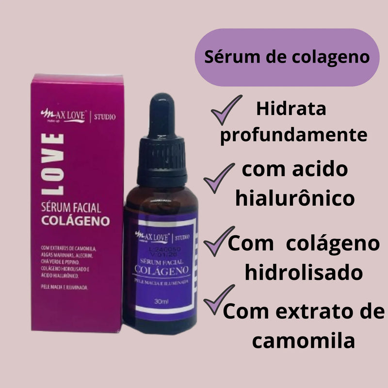 Kit de Cuidados com a Pele Max Love – 4 Peças Colágeno e Hidratação Intensa