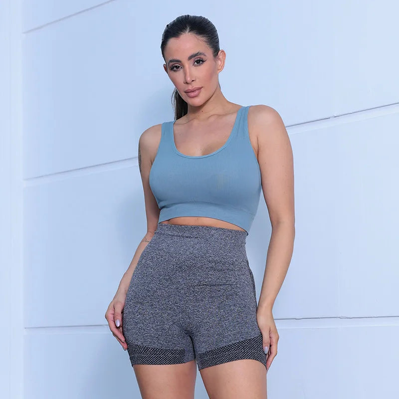 2 Peças, Calças Legging Femininas para Yoga com Controle de Barriga e Glúteos, Cintura Alta, Shorts de Academia para Corrida