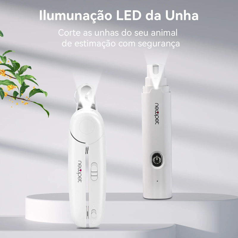 Alicate Elétrico Novo para Corte de Unhas de Cães e Gatos com Luz LED