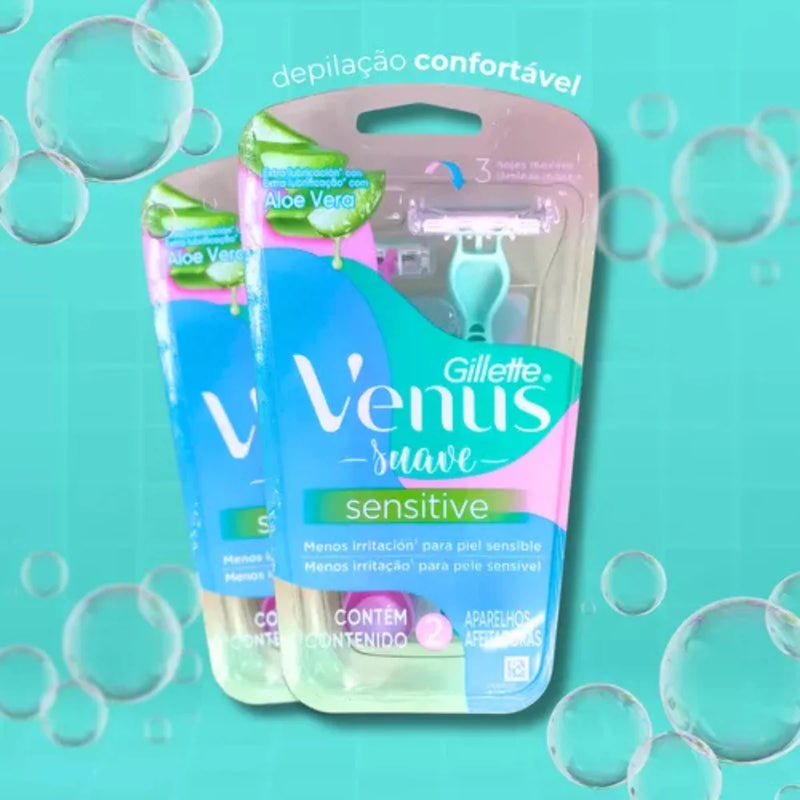 Aparelho Venus Sensitive Gillette Feminino com 2 Unidades