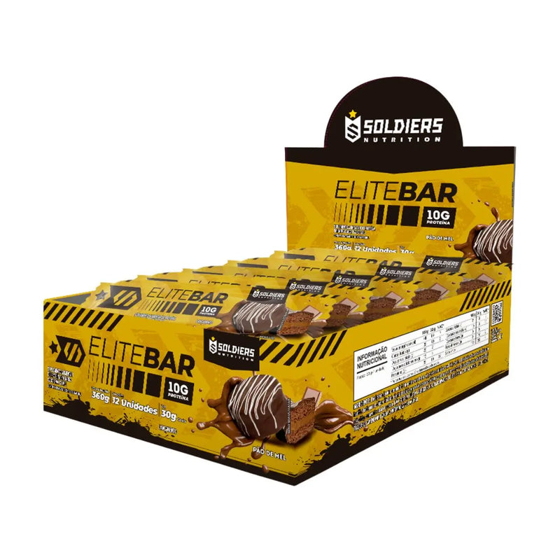 Elitebar Barra de Proteína 30g – Caixa com 12 Unidades | Soldiers Nutrition