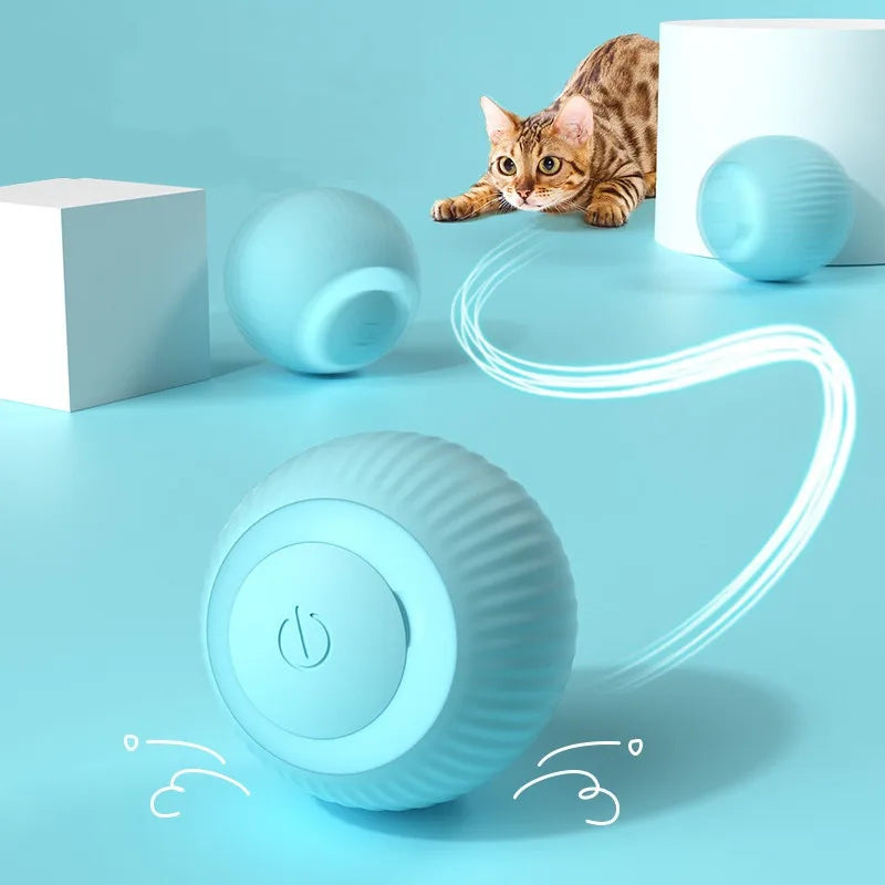 Bola Automática para Gatos, Brinquedo Elétrico Rotativo, Recarregável via USB, Brinquedos Interativos, Acessórios Interessantes para Gatinhos e Cachorros.