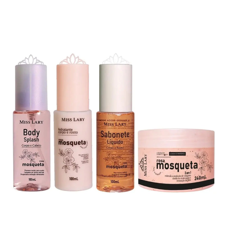 Kit com 4 Itens Care Full Corpo e Rosto Pink Mosch Miss Lary