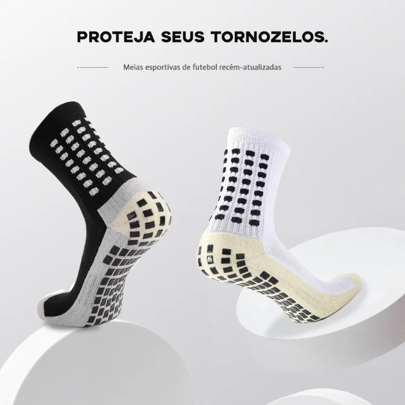 Meias Masculinas para Futebol – Cano Médio, Antiderrapantes, Corrida e Esportes | Poliamida