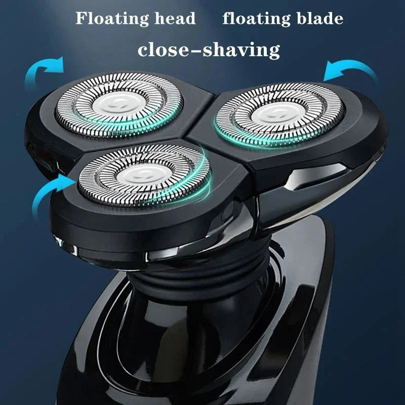 Kemei Aparador Elétrico à Prova d’Água com Display LCD – Máquina de Barbear Facial Recarregável para Barba Úmida e Seca KM-1524