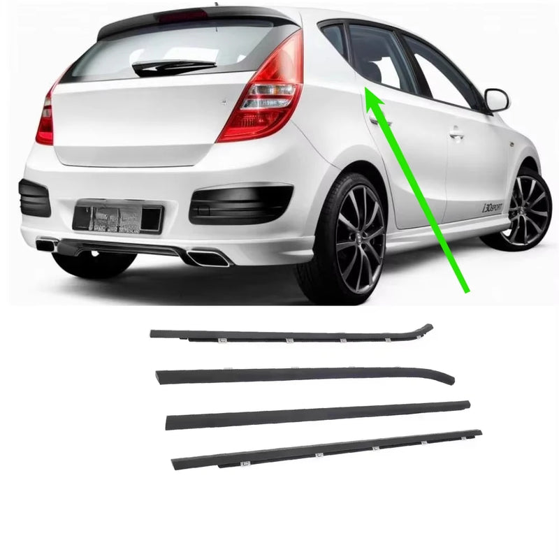 Borracha Externa de Vedação do Vidro – Hyundai i30 (2008–2011) | Kit com 4 Peças