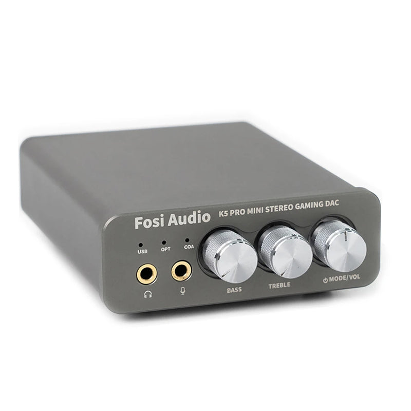 Fosi Audio K5 PRO - DAC USB Gamer com Microfone e Amplificador para Fones de Ouvido