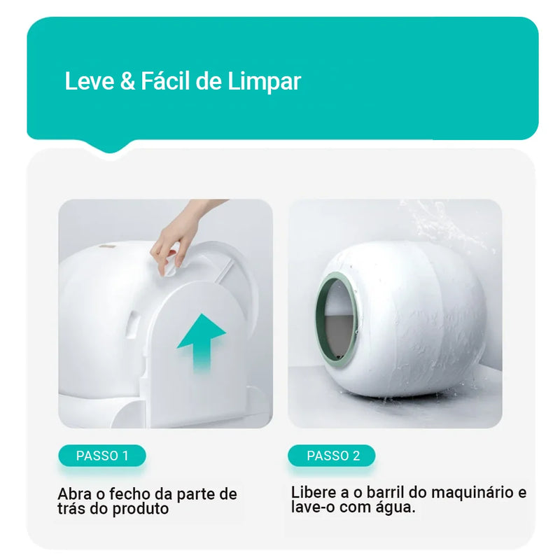Caixa de Areia Automática Inteligente Newpet para Gatos – 65L, Autolimpante com Controle via App, Desodorizador Iônico