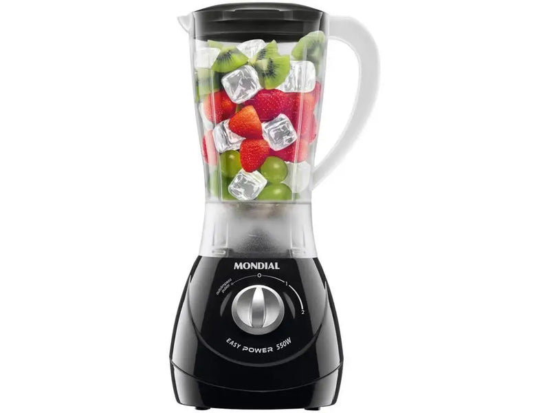 L-550-W Liquidificador Mondial Easy Power Preto 2 Velocidades 550W - 220V