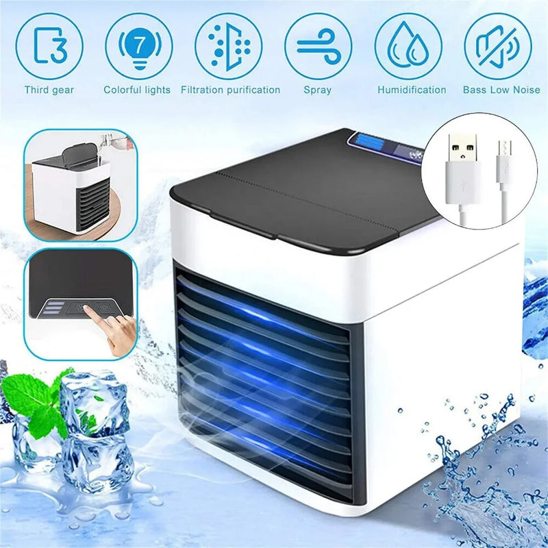 Mini Ar Condicionado Refrigerador Umidificador Portátil Usb