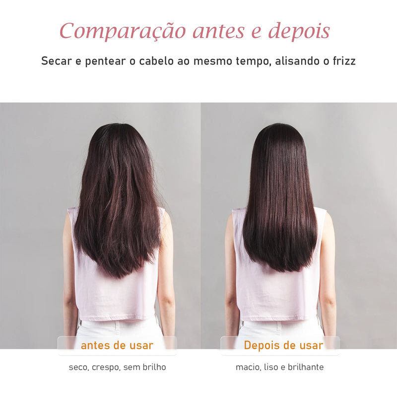 Escova Elétrica 3 em 1 – Chapinha, Modelador e Secador Profissional para Cabelo