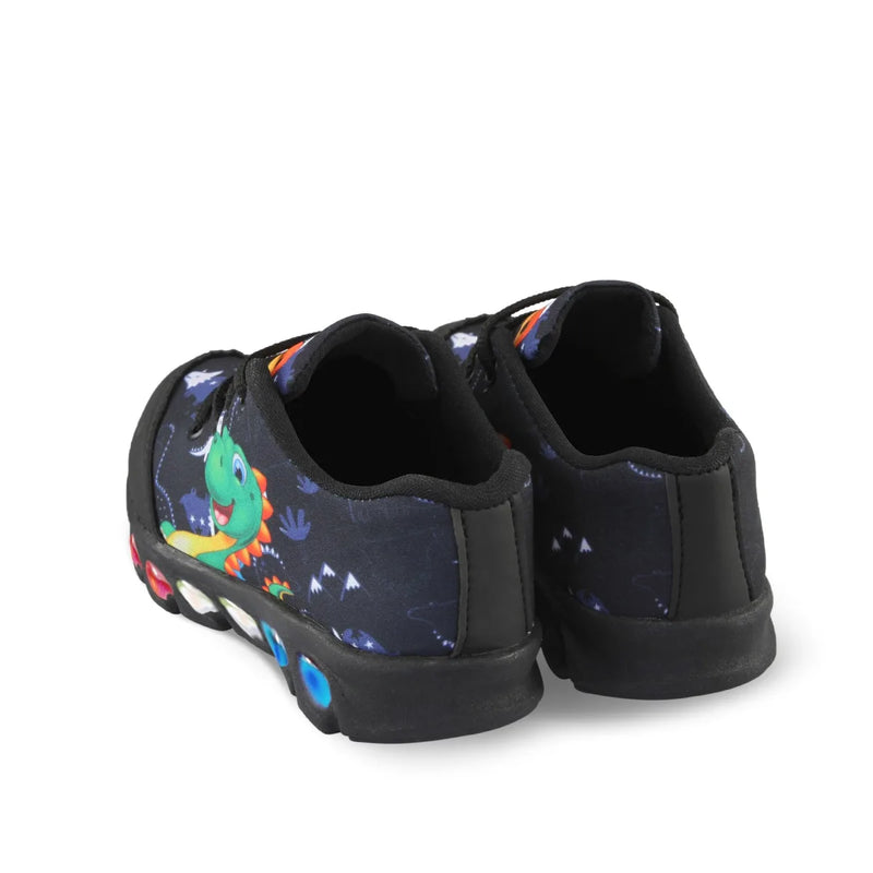 Tênis Infantil Masculino com Luz de LED – Estampa de Dinossauro