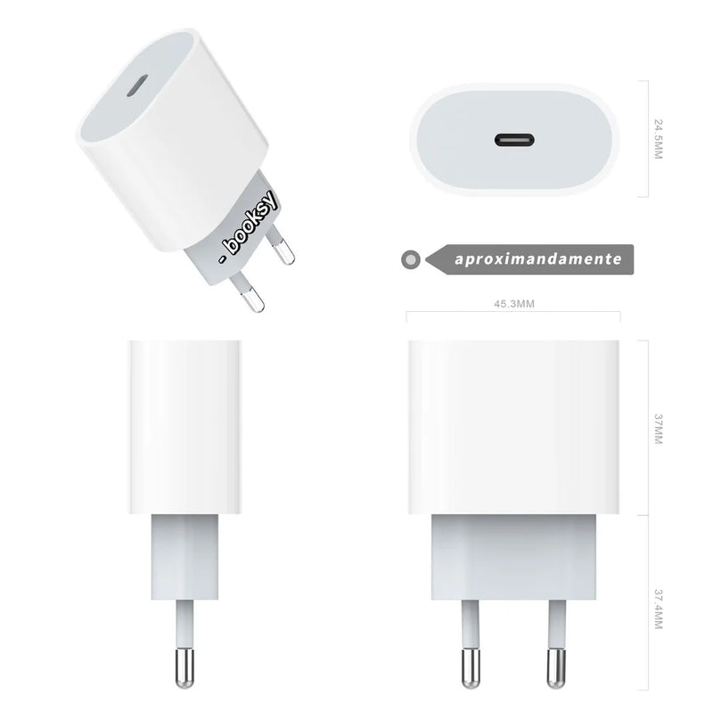 Carregador Turbo 20W Tipo C x Lightning – Compatível com iPhone 11 Pro até A14