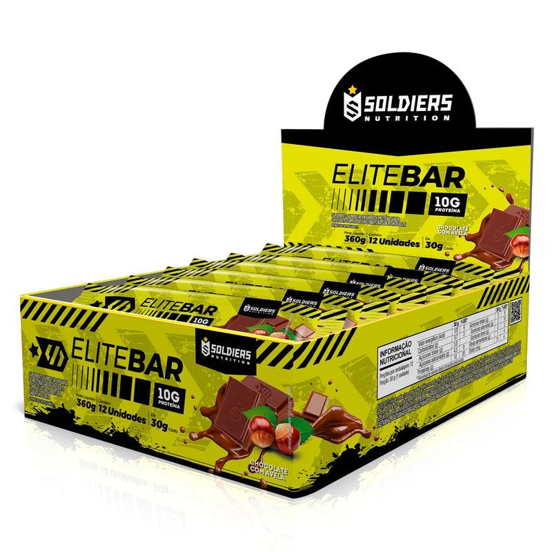 Elitebar Barra de Proteína 30g – Caixa com 12 Unidades | Soldiers Nutrition
