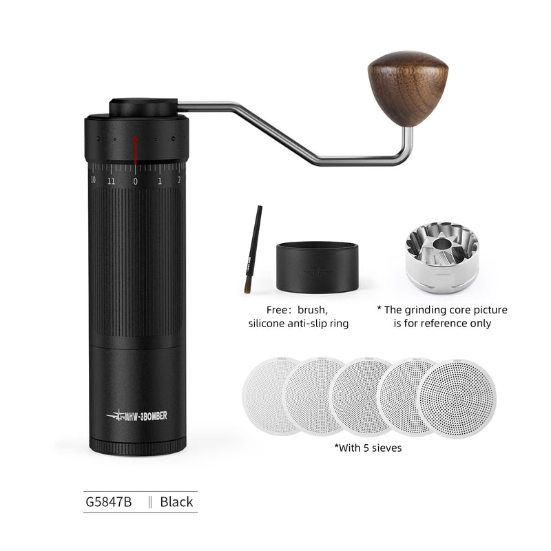 Moedor Manual de Café MHW-3BOMBER para Espresso e Pour Over, Moedor Cônico de Aço Inoxidável com Ajuste de Moagem, Ferramentas para Barista