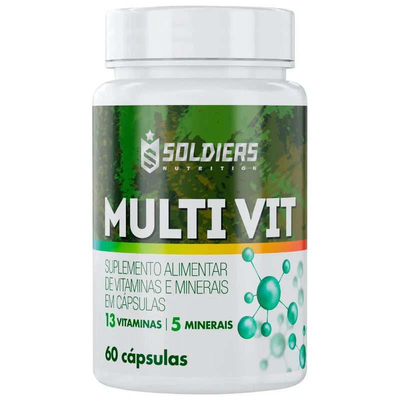 Multivitamínico 60 Cápsulas – 5 Minerais – 13 Vitaminas – Soldiers Nutrition