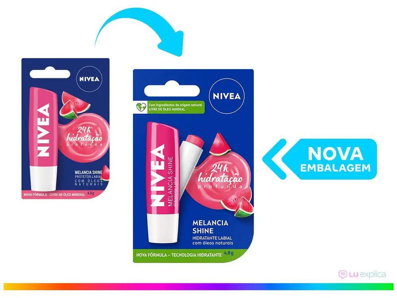 Protetor Labial Hidratante Nivea Shine Melancia 4,8g