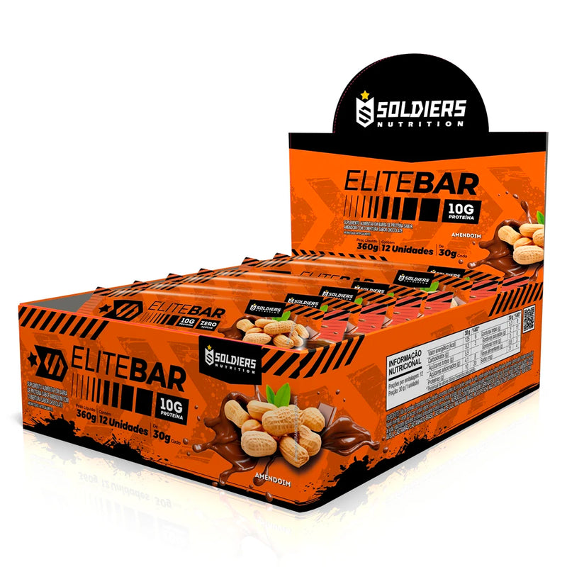 Elitebar Barra de Proteína 30g – Caixa com 12 Unidades | Soldiers Nutrition