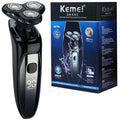 Kemei Aparador Elétrico à Prova d’Água com Display LCD – Máquina de Barbear Facial Recarregável para Barba Úmida e Seca KM-1524