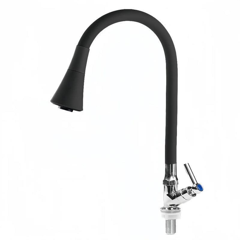 Torneira Gourmet Cozinha Deluxe Para Parede Pia com chuveiro preto flexível de 360 graus