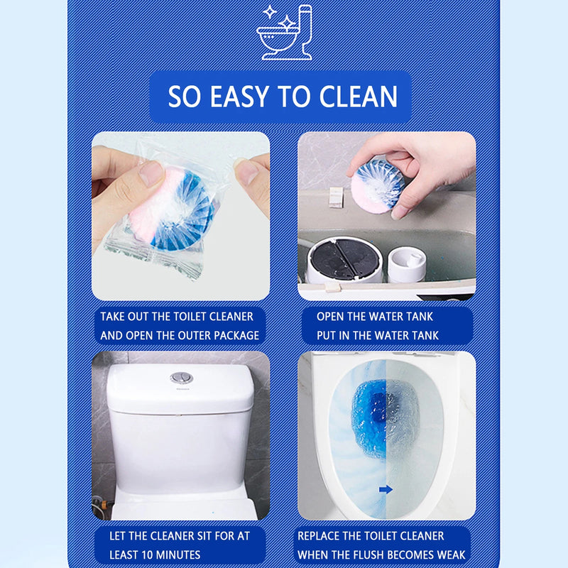 Tabletes Automáticos para Limpeza de Vaso Sanitário – Tecnologia de Liberação Contínua, Frescor Duradouro