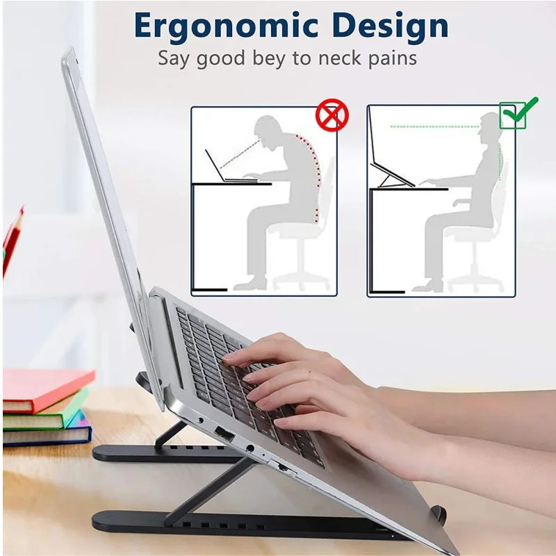 Suporte Universal para Laptop – Brasil | Suporte para Computador com Ângulo Ajustável, Estável, Portátil e Dobrável