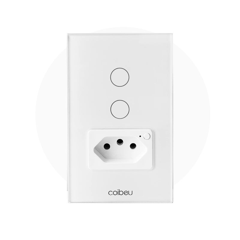 Interruptor Inteligente WiFi (16A) – Controle por Voz com Alexa/Google Home, Vidro Temperado, Capacidade Máxima de 3680W, Coibeu