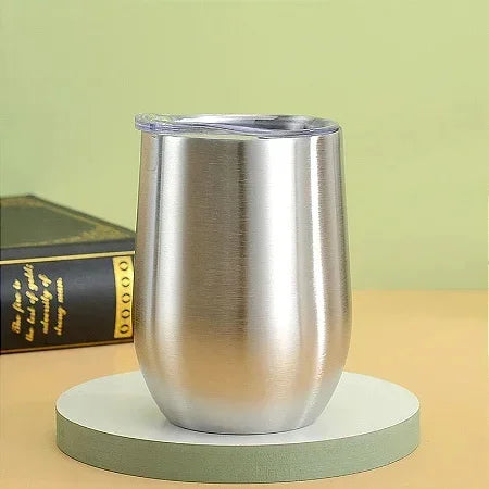 Copo Térmico 350ml com Tampa Tipo Cuia – Aço Inox 304