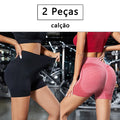 2 Peças, Calças Legging Femininas para Yoga com Controle de Barriga e Glúteos, Cintura Alta, Shorts de Academia para Corrida