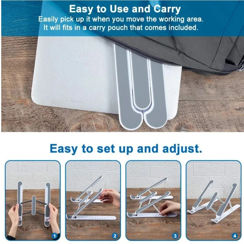 Suporte Universal para Laptop – Brasil | Suporte para Computador com Ângulo Ajustável, Estável, Portátil e Dobrável