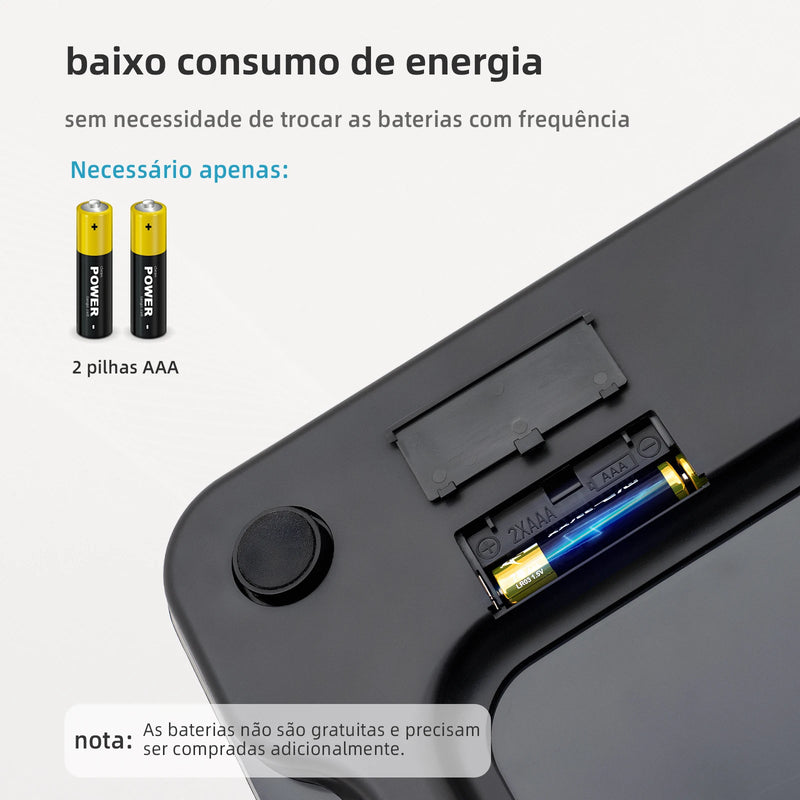 Balança de Composição Corporal Inteligente Wi-Fi, Compatível com Tuya