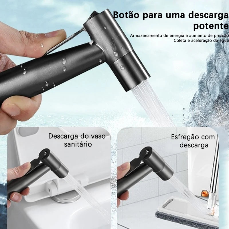 Kit de Chuveiro Higiênico com Duplo Registro e Saída de Água Independente – Preto