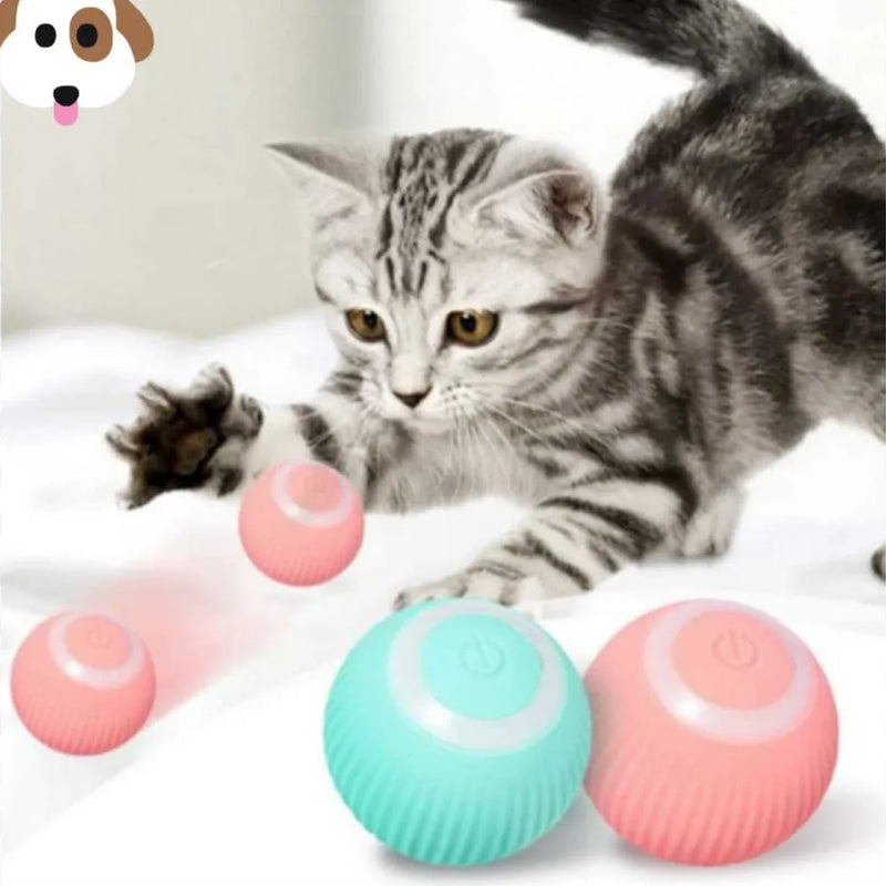 Bola Automática para Gatos, Brinquedo Elétrico Rotativo, Recarregável via USB, Brinquedos Interativos, Acessórios Interessantes para Gatinhos e Cachorros.